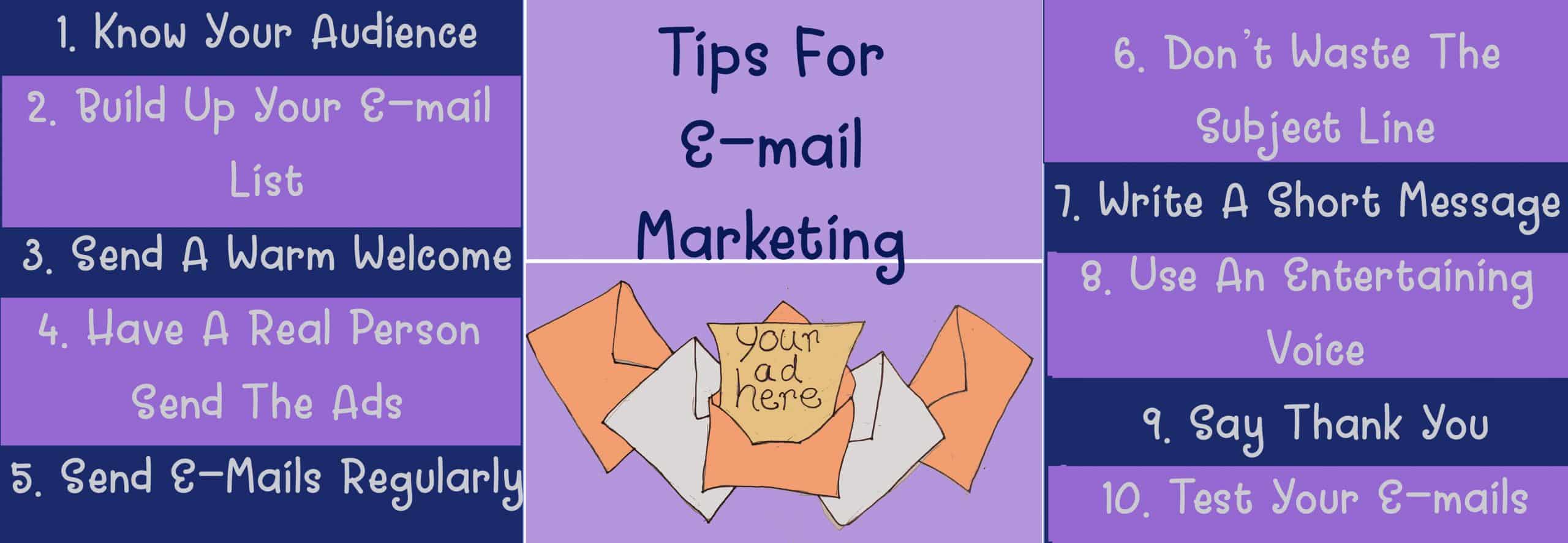 Tips for e-mail marketing